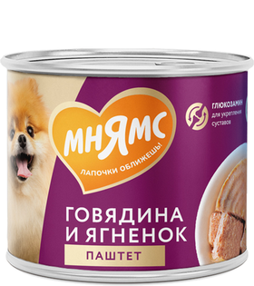 Мнямс для собак всех пород "Здоровые суставы" Паштет из говядины и ягненка 200гр