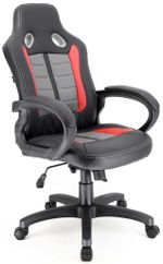 Кресло Everprof Forsage TM Экокожа черно/красно/серый