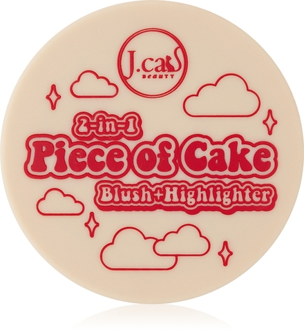 J.Cat Beauty 2 In 1 Piece Of Cake - Румяна с хайлайтером для скул оттенок 103 McFlirty, 12 g