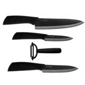 Набор керамических ножей Nano ceramic 3 ножа и овощечистка HU0010