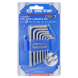 Набор Г-образных ключей TORX, T10-T40, 7 предметов KING TONY 20307PR