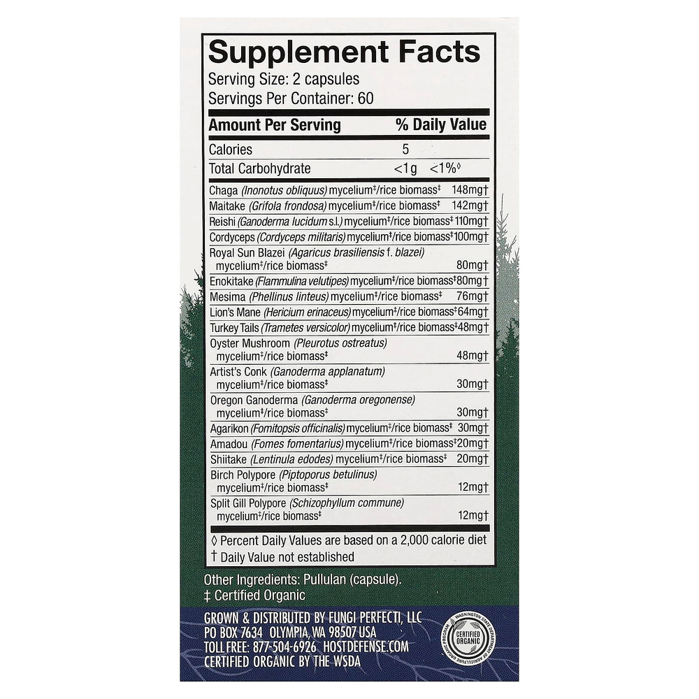 Host Defense, Mushrooms™, MyCommunity®, 120 капсул