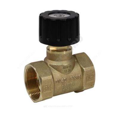 Клапан балансировочный ручной латунь 2014 Ду 25 G1" Ру16 Тмакс=120 оС ВР Kvs=4м3/ч без ниппелей EURO Aquasfera 2014-03