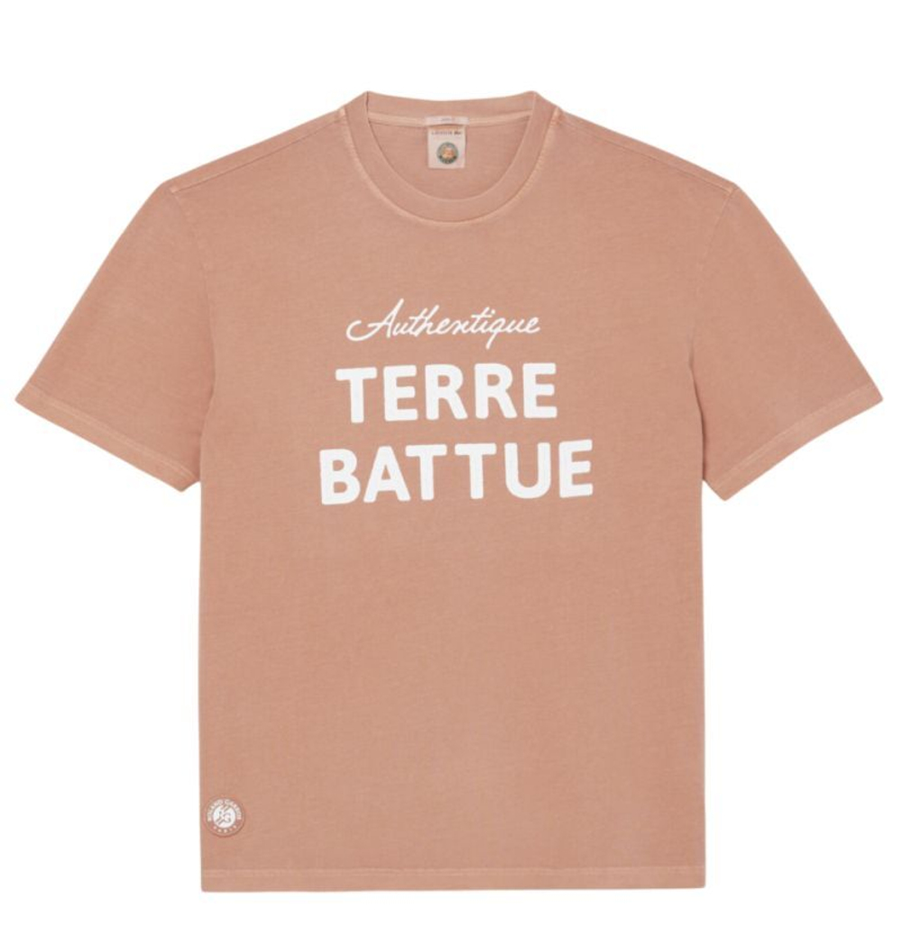Мужская теннисная футболка Lacoste Roland-Garros Edition Clay Court - Коричневый