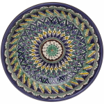 Ляган глубокий 34см синий Риштанская Керамика