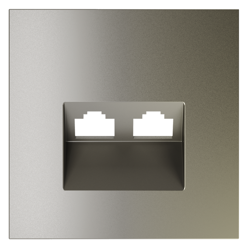 Накладка для розетки компьютерной двойной RJ45+RJ45 кат.6, S70 (шелк)