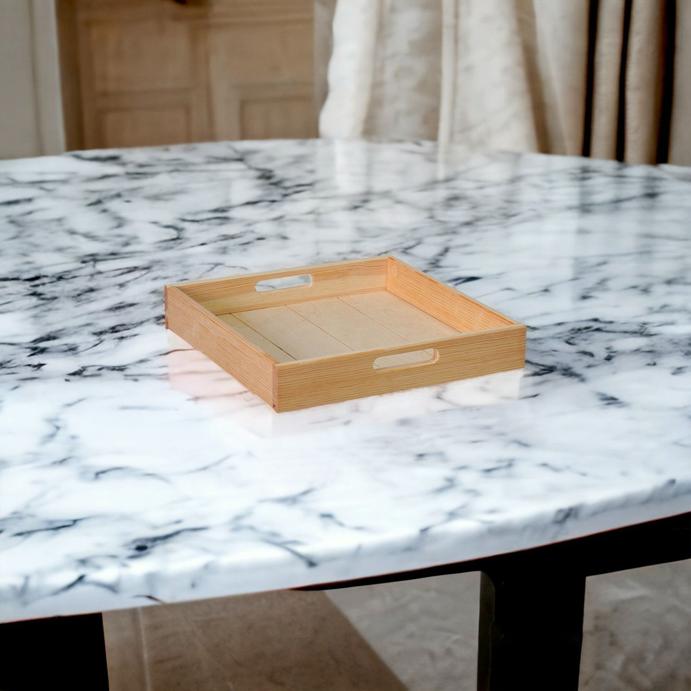 Столик поднос деревянный разборный для кухни 48х48, бежевый