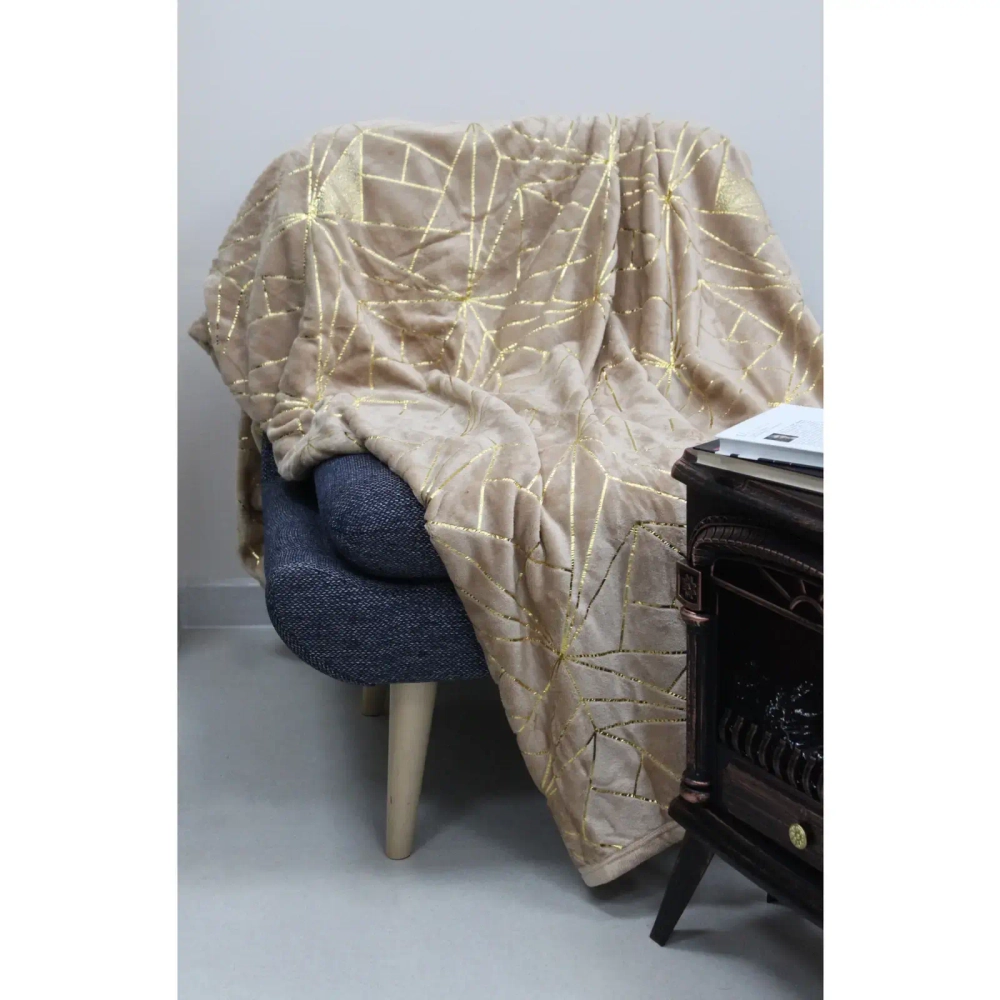 Плед 150*200см «LuxGeometry», цвет бежевый, микрофлис