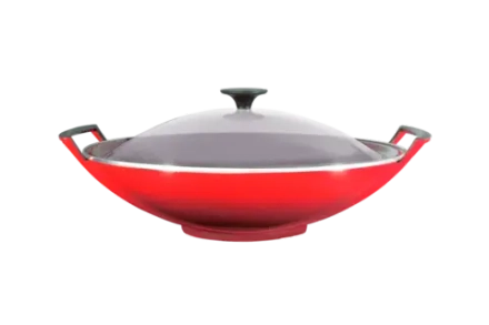 Le Creuset Чугунный вок с крышкой, 36 см, вишня 25304360600460