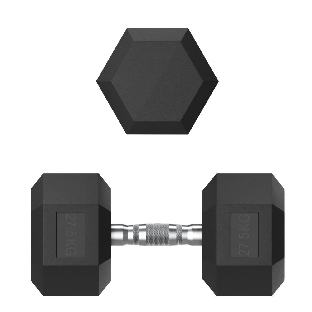 Гантель гексагональная UNIX Fit обрезиненная 27,5 кг, 2 шт.