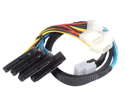 Кабель Mini SAS HD SFF-8087 - 4xSFF-8482 + 5.25 MOLEX POWER 1.0м