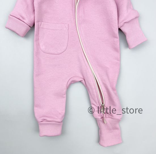 Комбинезон из футера "Simple" Ягодный зефир, с манжетами