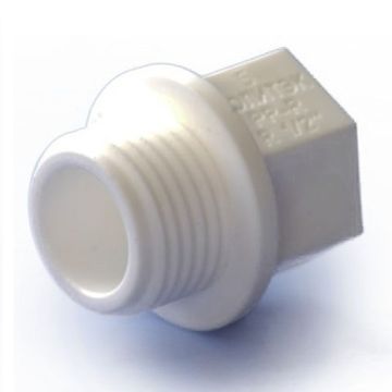 Заглушка Политэк 25x1/2" НР с наружной резьбой полипропиленовая