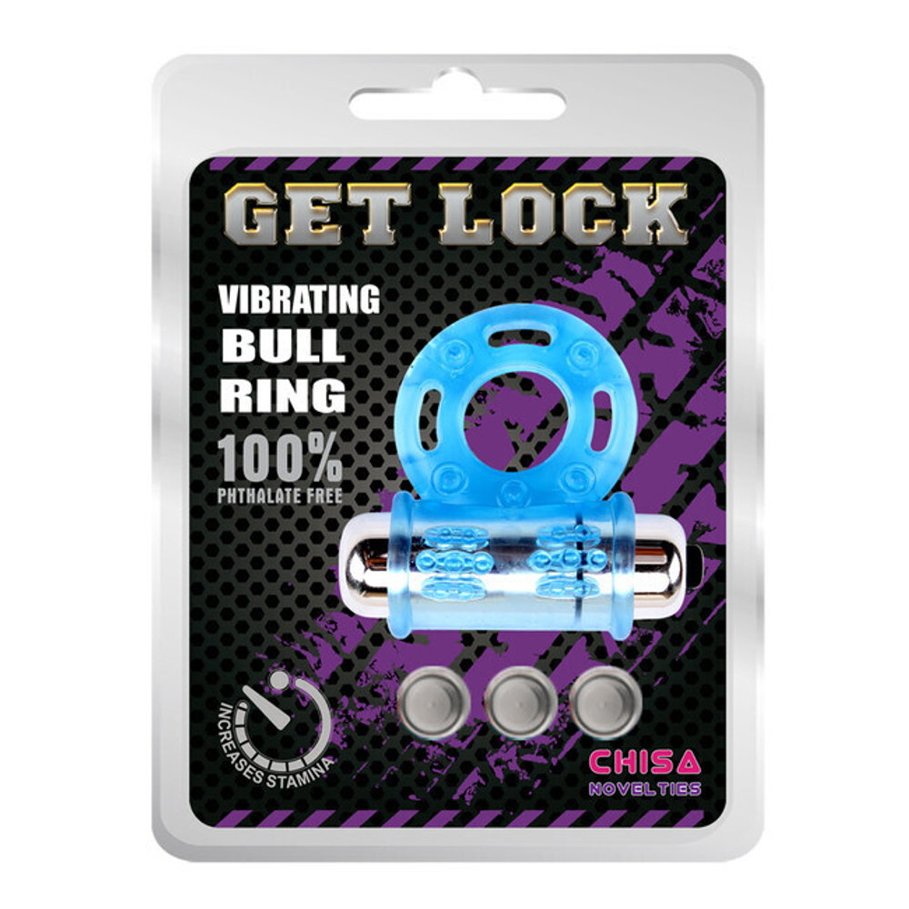 Эрекционное виброкольцо Vibrating Bull Ring, голубой (Цвет: голубой)