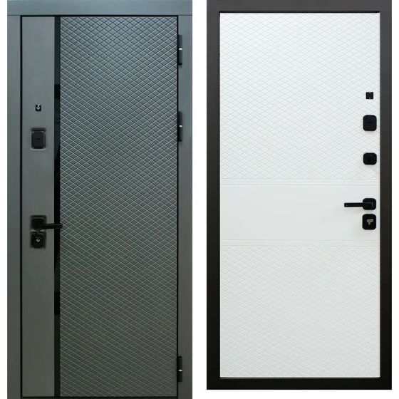 Купить Входная дверь Акустика TSBR 7021 серая ЮР-17 RAL 9003