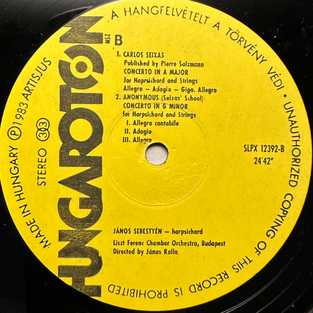 Чимароза, Сейшас- Концерты для клавесина (Венгрия 1983г.)