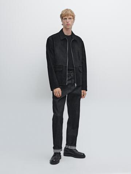Massimo Dutti Джинсы Selvedge Fit, черный