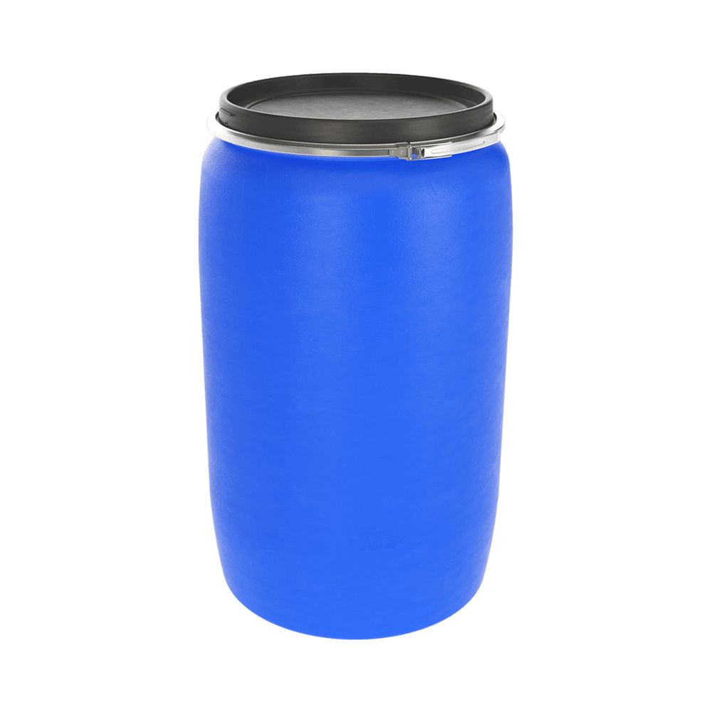 Бочка пластиковая ЗТИ Open Top, с крышкой и хомутом, 227 л---