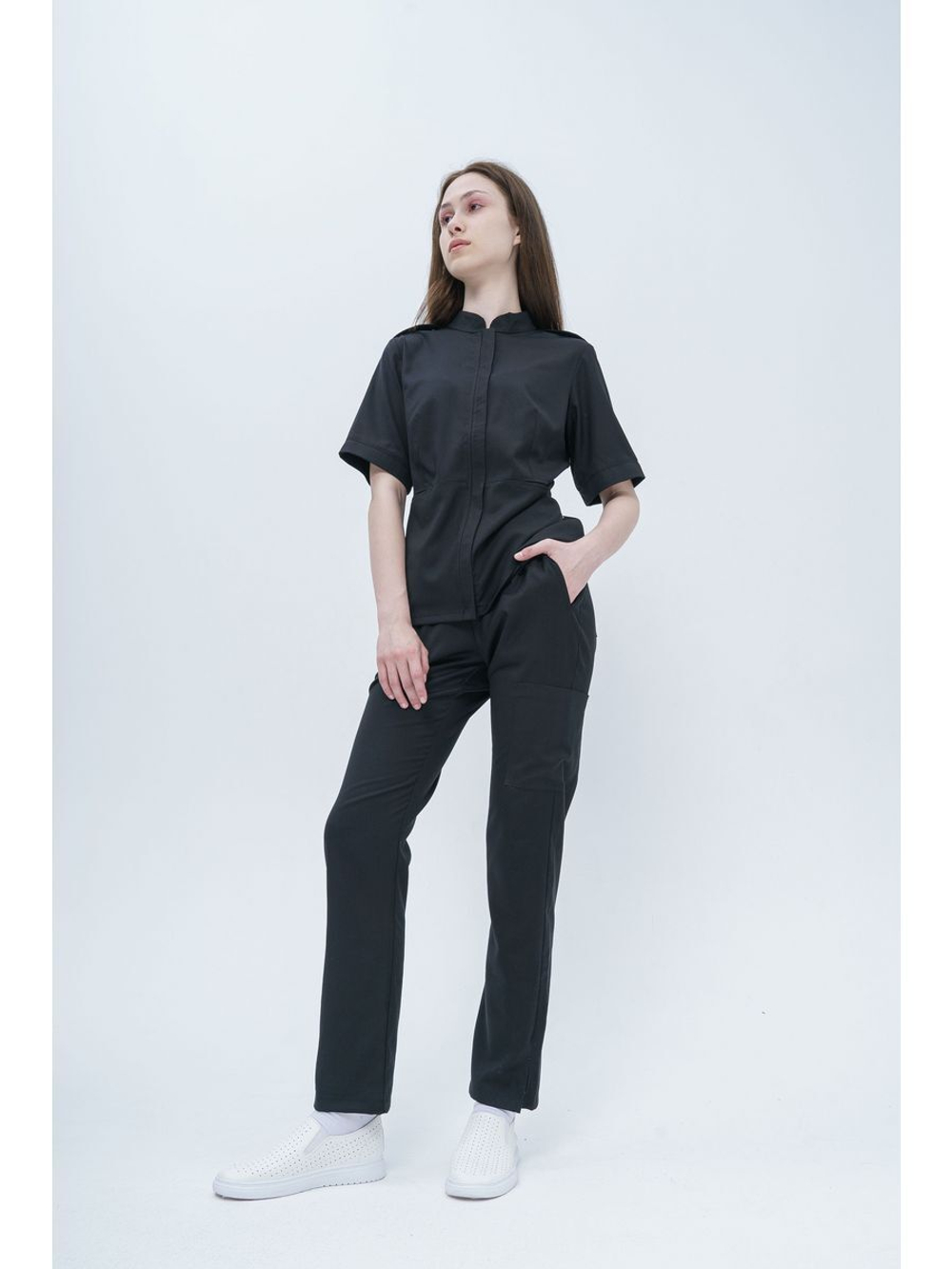 Рубашка медицинская женская на молнии TZ400