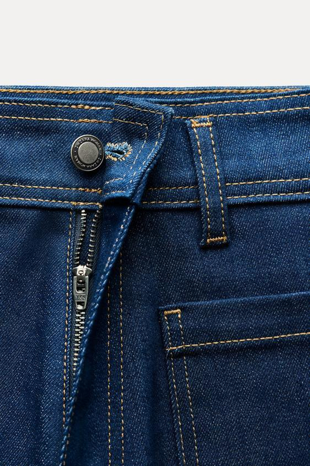 ZARA ДЖИНСЫ WIDE-LEG С ВЫСОКОЙ ПОСАДКОЙ И КАРМАНАМИ — ZW COLLECTION, СИНИЙ