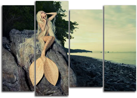 Модульная картина "Прекрасная русалка"