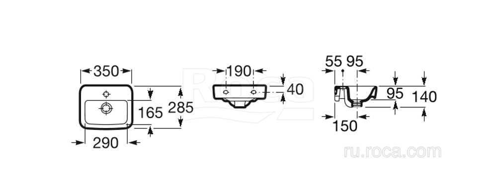 Раковина Roca Dama Senso Square 35 32751D000