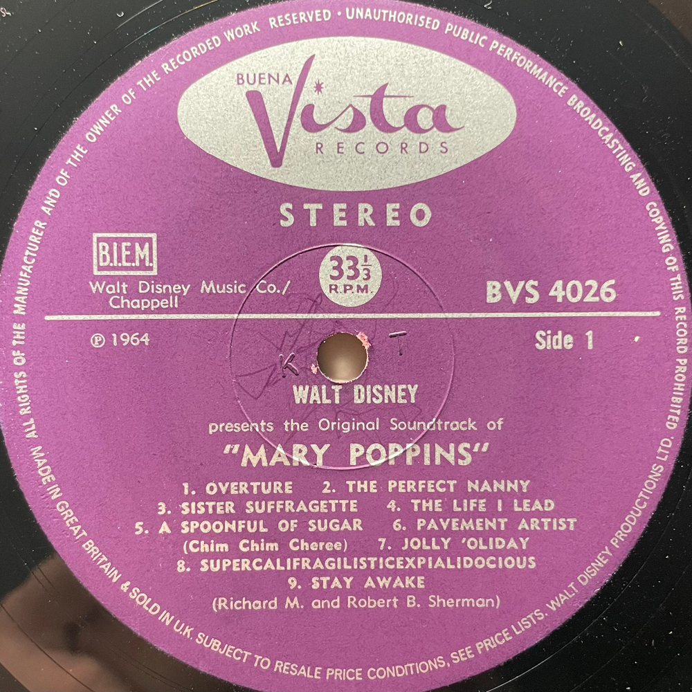 Mary Poppins: Original Cast Soundtrack (Англия 1967г.)