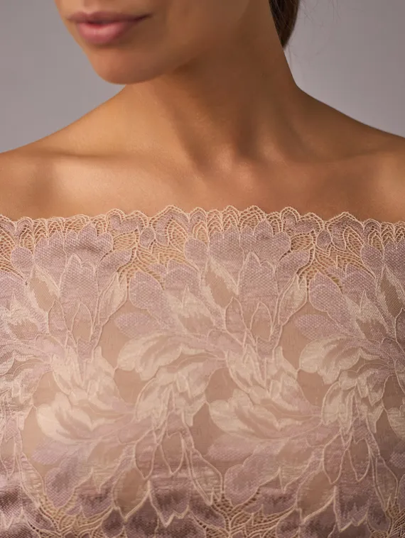 03-77 Кружево эластичное 23 см, бежевый 775/пион 168