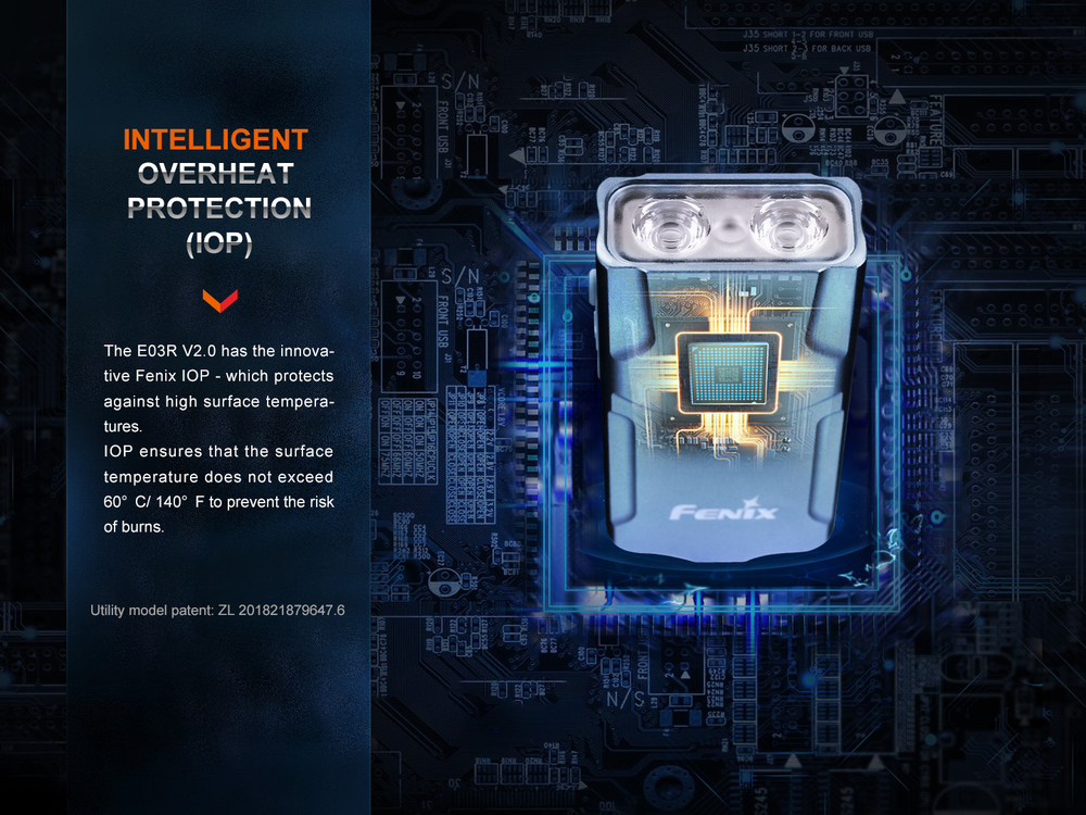 Фонарь-брелок Fenix E03R V2.0 серый