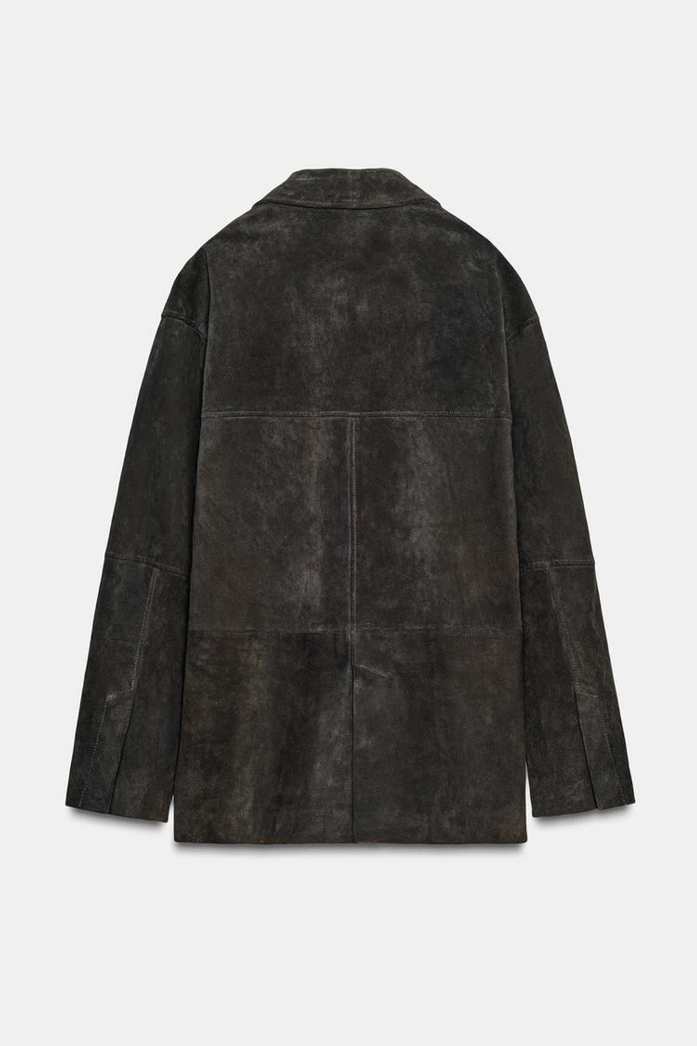 ZARA КУРТКА ОВЕРСАЙЗ ИЗ 100% ЗАМШИ, ЦВЕТ РЖАВЧИНЫ