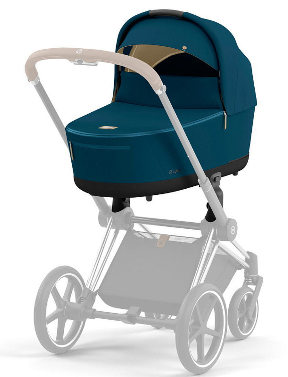Коляска для новорожденных Cybex Priam IV Chrome Brown Mountain Blue