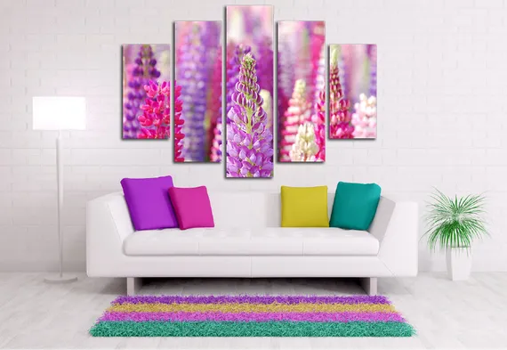 Модульная картина "Сказочные цветы"