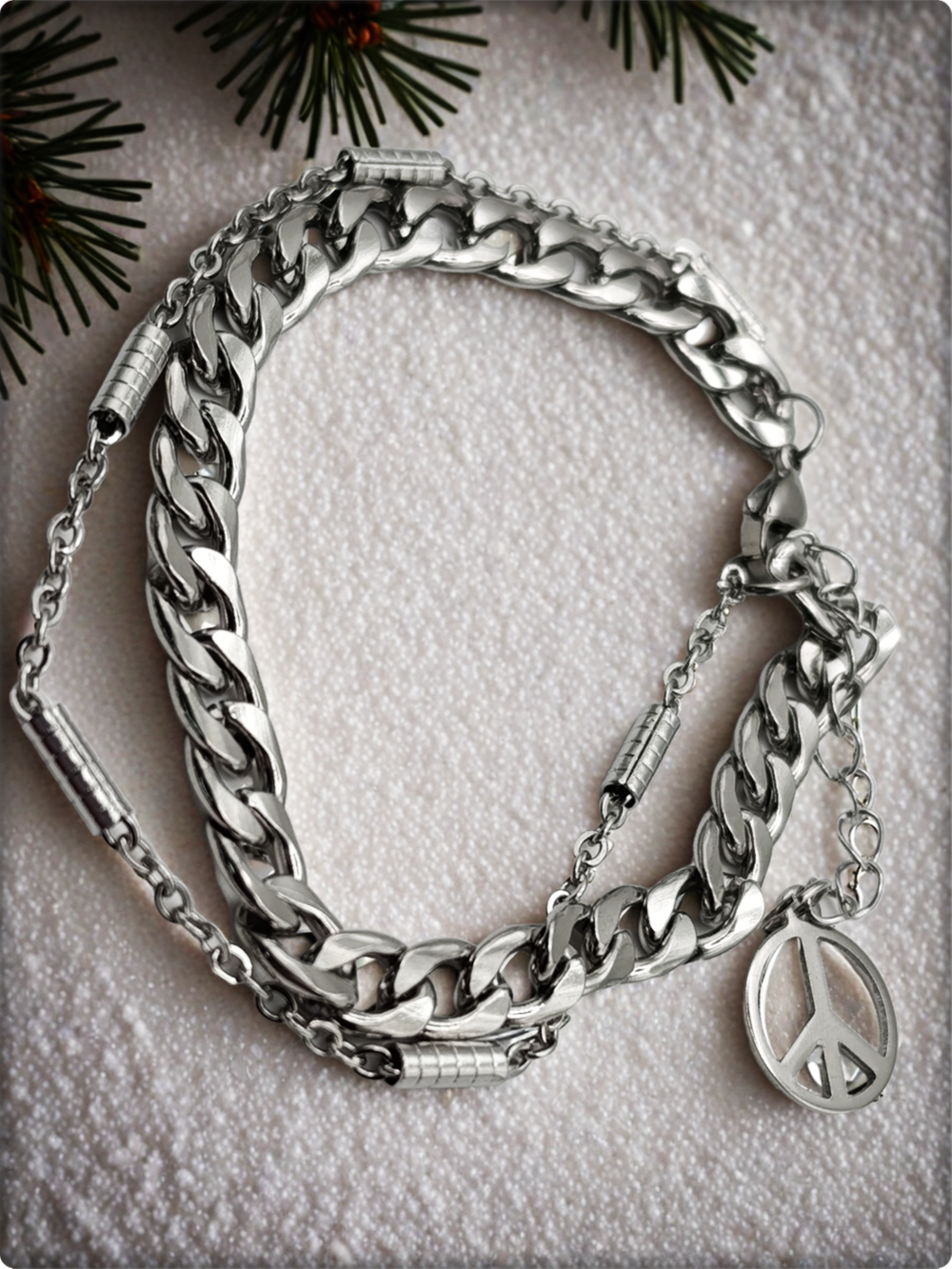 Браслет стальной "Пацифик" длина 20см.