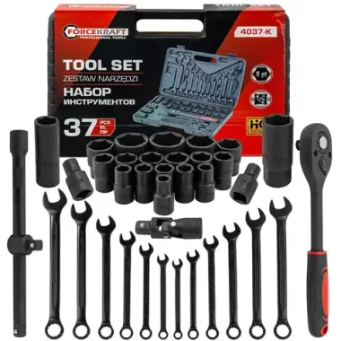 Набор инструментов 37пр. 1/2''(6гр.) FORCEKRAFT FK-4037-K