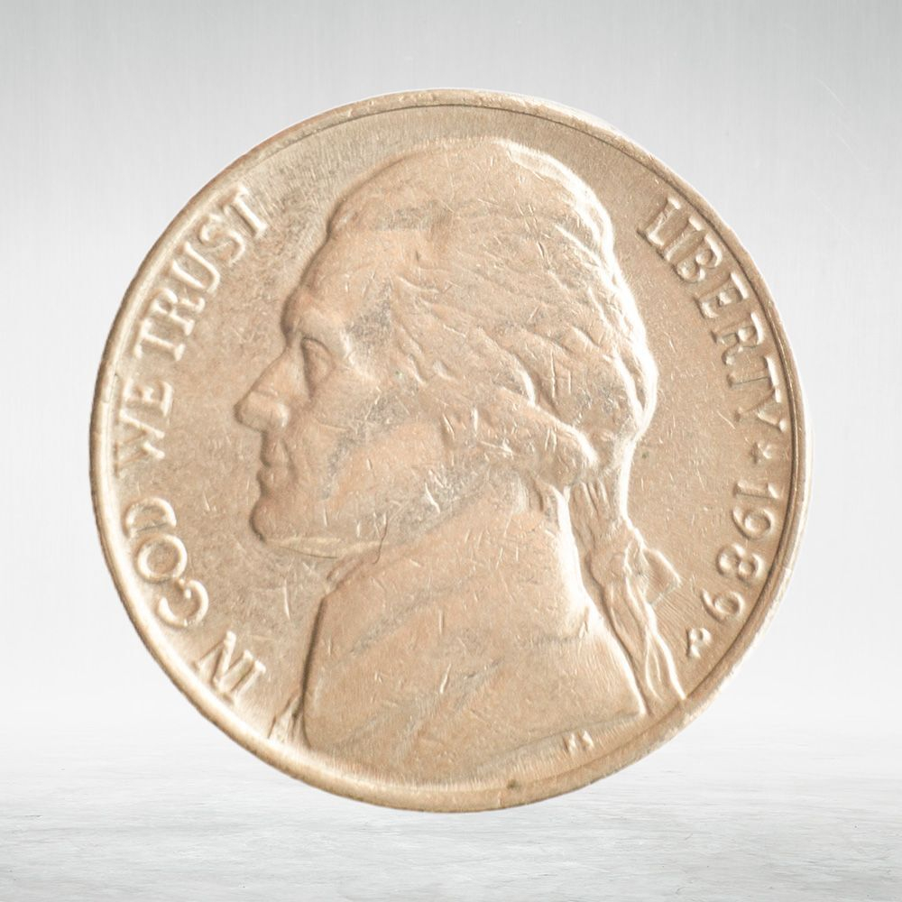 USA, 5 Cents, 1989 - Jefferson Nickel (First Portrait) (P), VF