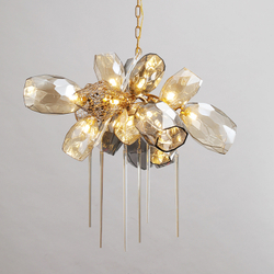 Люстра 8898P/AL gold/smoky