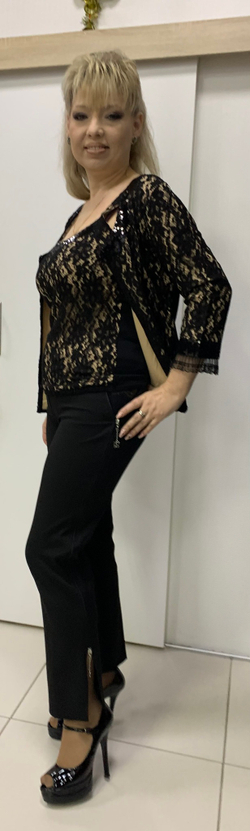 Французские черные брюки с молниями