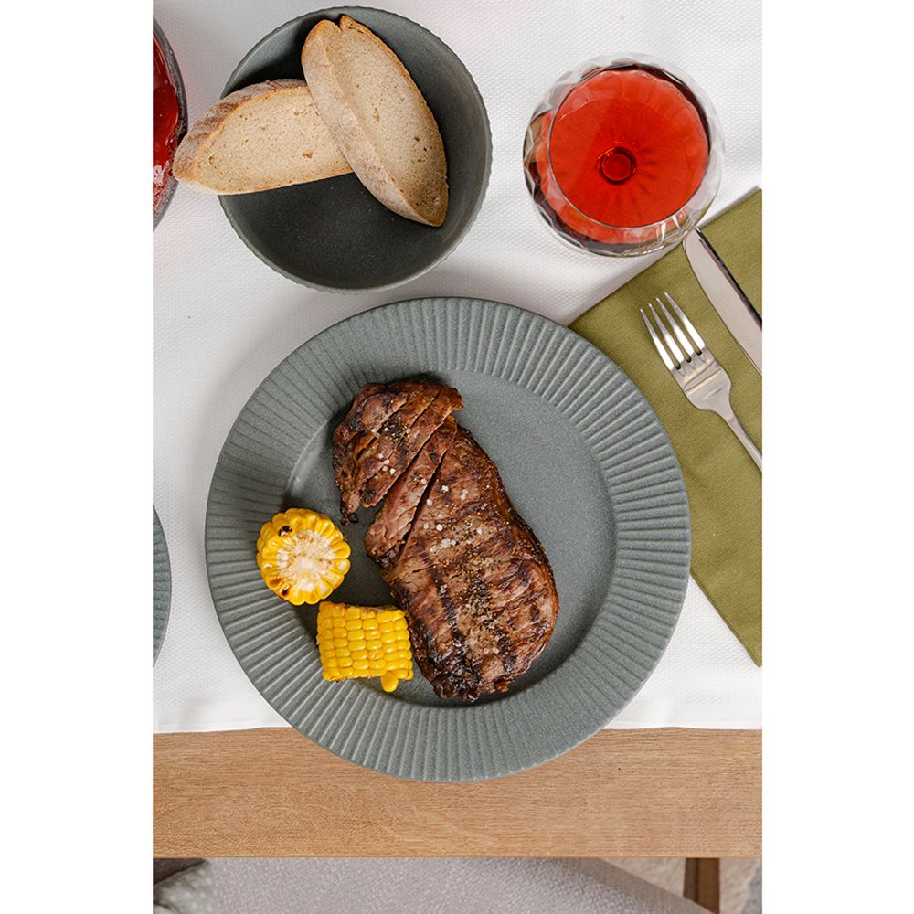 Набор обеденных тарелок Soft Ripples, Ø27 см, серые, 2 шт.