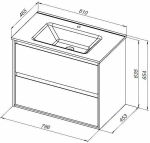 Тумба с раковиной Aquanet Милан 336369/254364 80 белый глянец