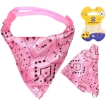 Ошейник с банданой для кошек и собак мелких пород «ЛЮБИМЫЙ БРО», цвет розовый, р 23-40см/15*10*1,5см (лейбл)