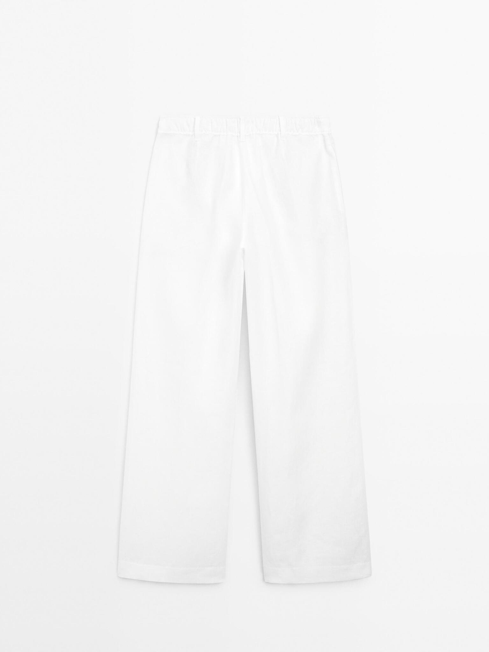 Massimo Dutti Брюки из 100% льна с тремя защипами, белый