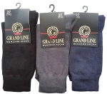 Носки мужские тёплые GRAND LINE (внутренний махровый след), чёрный, р. 29