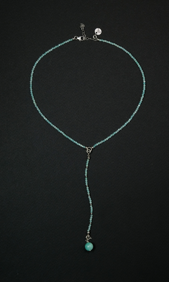 Колье Сотуар "Memo about Love" из амазонита