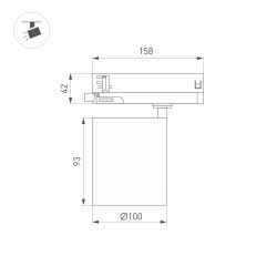 Светильник LGD-DYKE-4TR-R100-36W Day4000 (BK, 20 deg, 230V) (Arlight, IP20 Металл, 5 лет) 052137