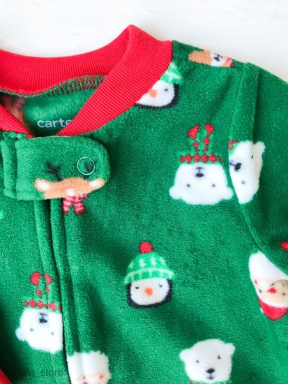 Слип флисовый "Новогодний" зеленый