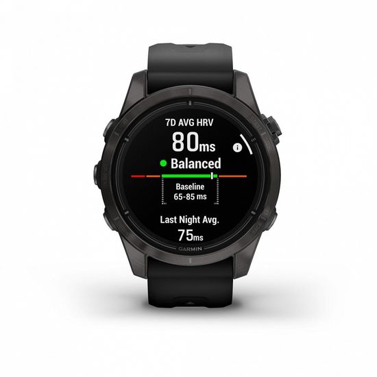 Умные часы Garmin Epix Pro (Gen 2) Sapphire Edition 42 мм, титановый, угольно-серый, DLC, черный ремешок