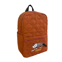 Стеганный рюкзак с кошкой "MATILDASan", терракотовый, 25-8694-2, KUSUGURU