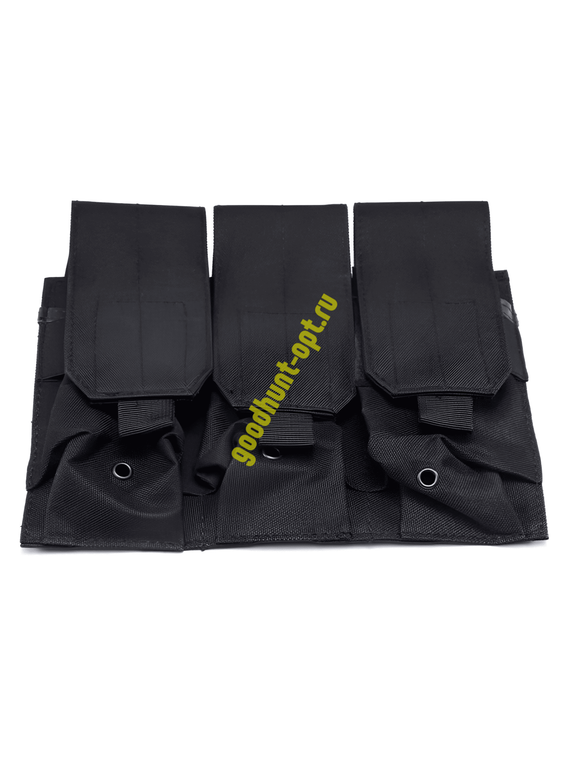 Тактический военный закрытый подсумок под 3 магазина Черный