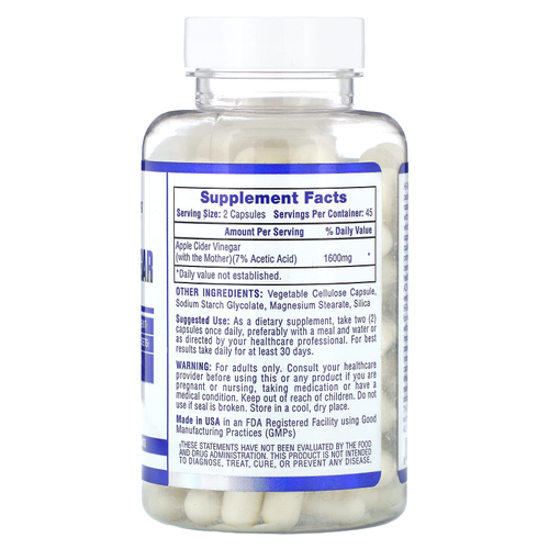 Hi Tech Pharmaceuticals, Яблочный уксус от The Mother, быстрое высвобождение, 90 растительных капсул (800 мг на капсулу)