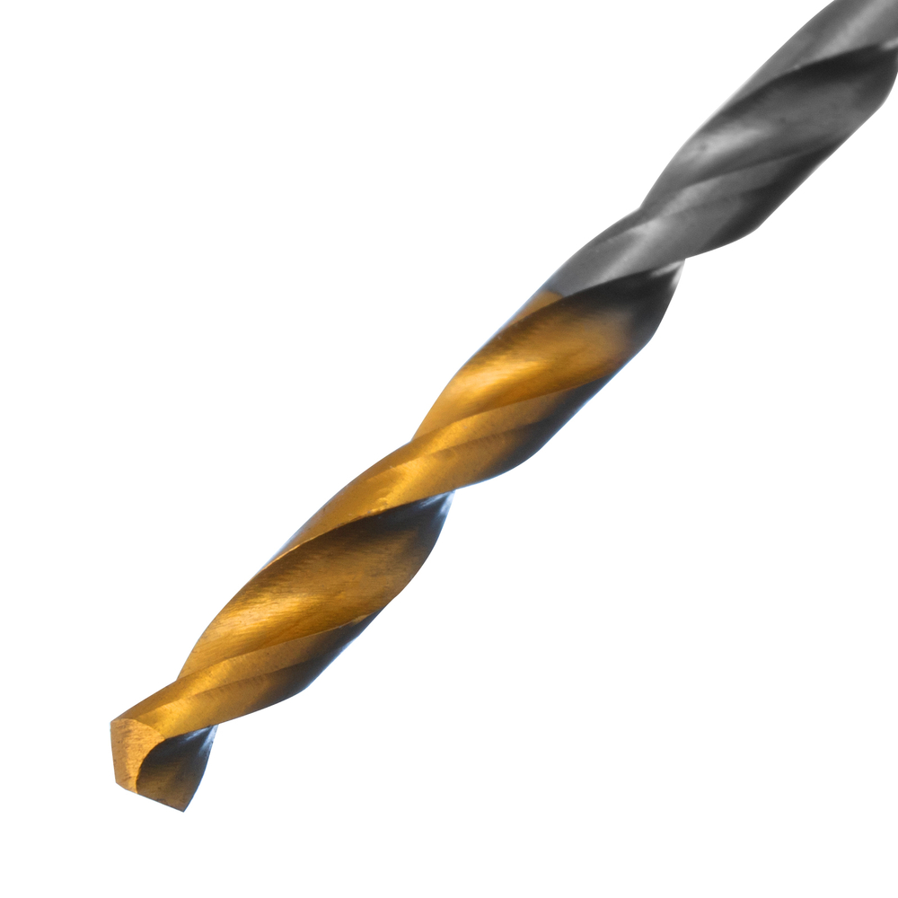 Сверло спиральное по металлу 2,5 x 57 мм, Р6М5, Golden Tip , 2шт. Denzel